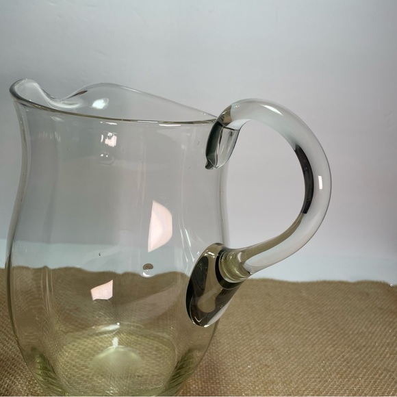 Vintage craft glass drink pitcher green hue 1/2 gallon container princess house - Picture 11 of 13